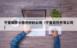 梅州宁夏制作小程序好的公司（宁夏软件开发公司）